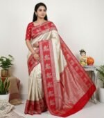 Wedding Pure Silk Saree (Ash)