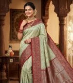 Wedding Pure Silk Saree (Ash)