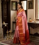 Wedding Pure Silk Saree (Blush ) - Image 2