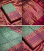 Wedding Pure Silk Saree (Camouflage Green) - Image 3