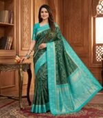 Wedding Pure Silk Saree (Everglade)