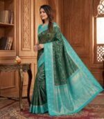 Wedding Pure Silk Saree (Everglade) - Image 2