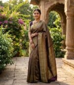 Wedding Pure Silk Saree (Fawn)