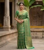 Wedding Pure Silk Saree (Forest Green)