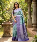 Wedding Pure Silk Saree (Green Spring Rain)