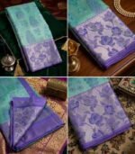 Wedding Pure Silk Saree (Green Spring Rain) - Image 3