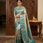 Wedding Pure Silk Saree (Heathered Grey)