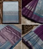 Wedding Pure Silk Saree (Jungle Mist) - Image 3