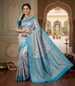 Wedding Pure Silk Saree (Light Grey)