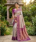 Wedding Pure Silk Saree (Light Taupe)