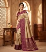 Wedding Pure Silk Saree (Mushroom)