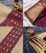 Wedding Pure Silk Saree (Mushroom) - Image 3