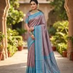 Wedding Pure Silk Saree (Puce)