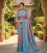 Wedding Pure Silk Saree (Puce)