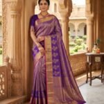 Wedding Pure Silk Saree (Purple Iris)