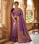 Wedding Pure Silk Saree (Purple Iris)