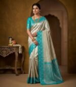 Wedding Pure Silk Saree (Quill Grey)