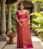 Wedding Pure Silk Saree (Red Brown)