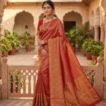 Wedding Pure Silk Saree (Red Brown)