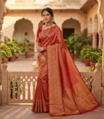 Wedding Pure Silk Saree (Red Brown)