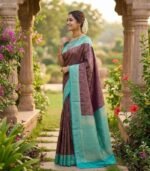 Wedding Pure Silk Saree (Rock) - Image 2