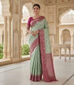 Wedding Pure Silk Saree (Sage)