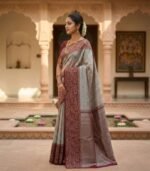Wedding Pure Silk Saree (Sandrift) - Image 2