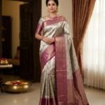 Wedding Pure Silk Saree (Silver Chalice)