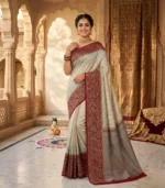 Wedding Pure Silk Saree (Anandha Blue - Maroon)