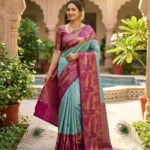 Wedding Pure Silk Saree (Anandha Blue - Purple)