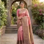 Wedding Pure Silk Saree (Blush Pink - Blush Brown)
