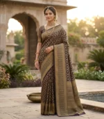 Wedding Pure Silk Saree (Deep Purple) - Image 2