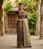 Wedding Pure Silk Saree (Deep Purple)
