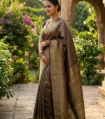 Wedding Pure Silk Saree (Deep Purple) - Image 2