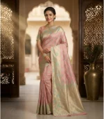 Wedding Pure Silk Saree (Pale Pink - Cream)