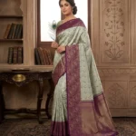 Wedding Pure Silk Saree (Pastel Green - Deep Purple)