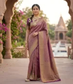 Wedding Pure Silk Saree (Purple) - Image 2