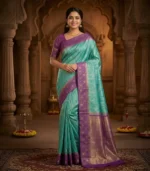 Wedding Pure Silk Saree (Ramar Blue - Purple)