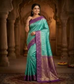 Wedding Pure Silk Saree (Ramar Blue - Purple) - Image 2