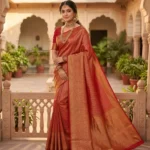 Wedding Pure Silk Saree (Red Brown)