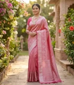 Wedding Pure Silk Saree (Turkish Rose- Pastel Pink)
