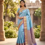 Wedding Pure Silk Saree (Turquoise blue- Magenta)