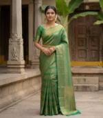 Wedding Pure Silk Saree (Tusser Green)